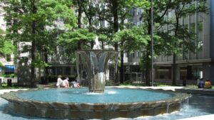 Gateway Center fountain in downtown Pittsburgh