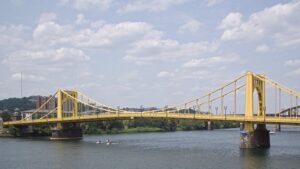 Rachel Carson and Andy Warhol bridges over the Allegheny River in Pittsburgh
