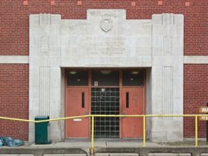 Entrance to Warrington Recreation Center in Pittsburgh's Allentown neighborhood