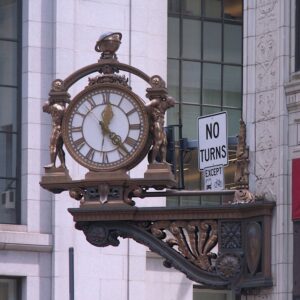 Kaufmann's Clock on Smithfield Street in downtown Pittsburgh